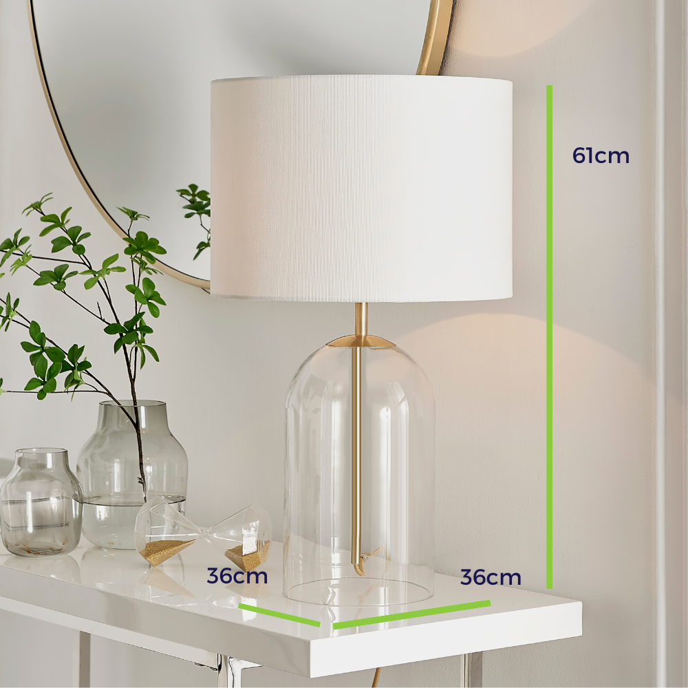 Nora Glass and Cream Table Lamp